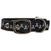 LEATHER MAN Pirate Dog Collar, Black, XS -Outdoor Living shop 10980357S BLACK SMALL SKULLS