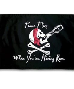 TAYLOR MADE Time Flies When You’re Having Rum Flag, 17"x12"