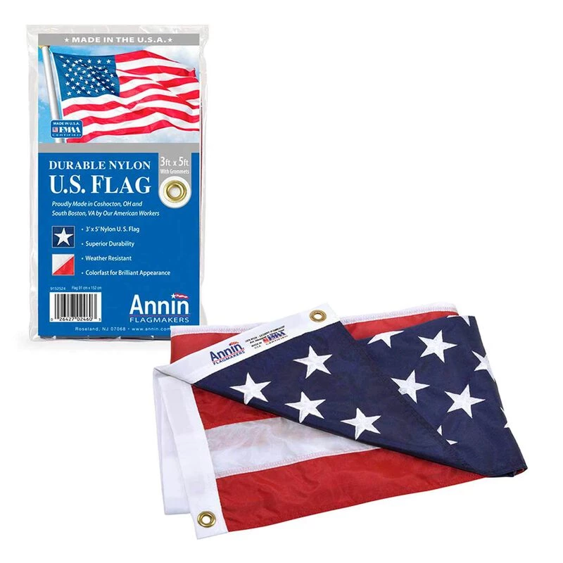 ANNIN FLAGMAKERS 12" x 18" U.S. Flag with Embroidered Stars 4 ANNIN FLAGMAKERS 12" x 18" U.S. Flag with Embroidered Stars - Image 2