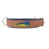 ZEPPELIN Dolphinfish Embroidered Dog Collar 2 ZEPPELIN Dolphinfish Embroidered Dog Collar -Outdoor Living shop 13950878S NAVY TAN