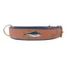 ZEPPELIN Yellowfin Embroidered Dog Collar, Navy/Tan, L