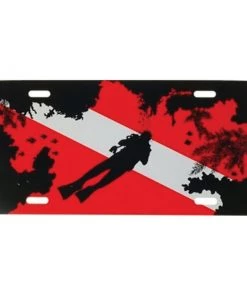 MARINE SPORTS Airbrushed Diver Dive Scene License Plate