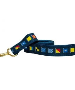 LEATHER MAN 3/4" Wide Nautical Code Flags Dog Leash