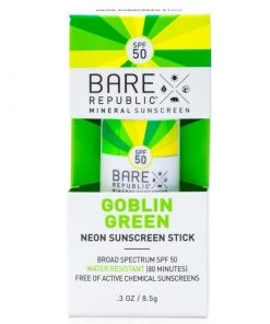 BARE REPUBLIC Mineral SPF 50 Neon Goblin Green Color Stick, .3oz.