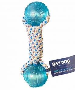 BAY DOG Barbell Rope Toss Dog Toy