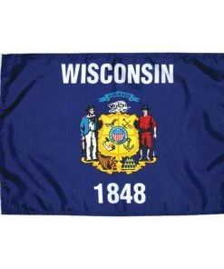 TAYLOR MADE Wisconsin State Flag, 12" x 18"